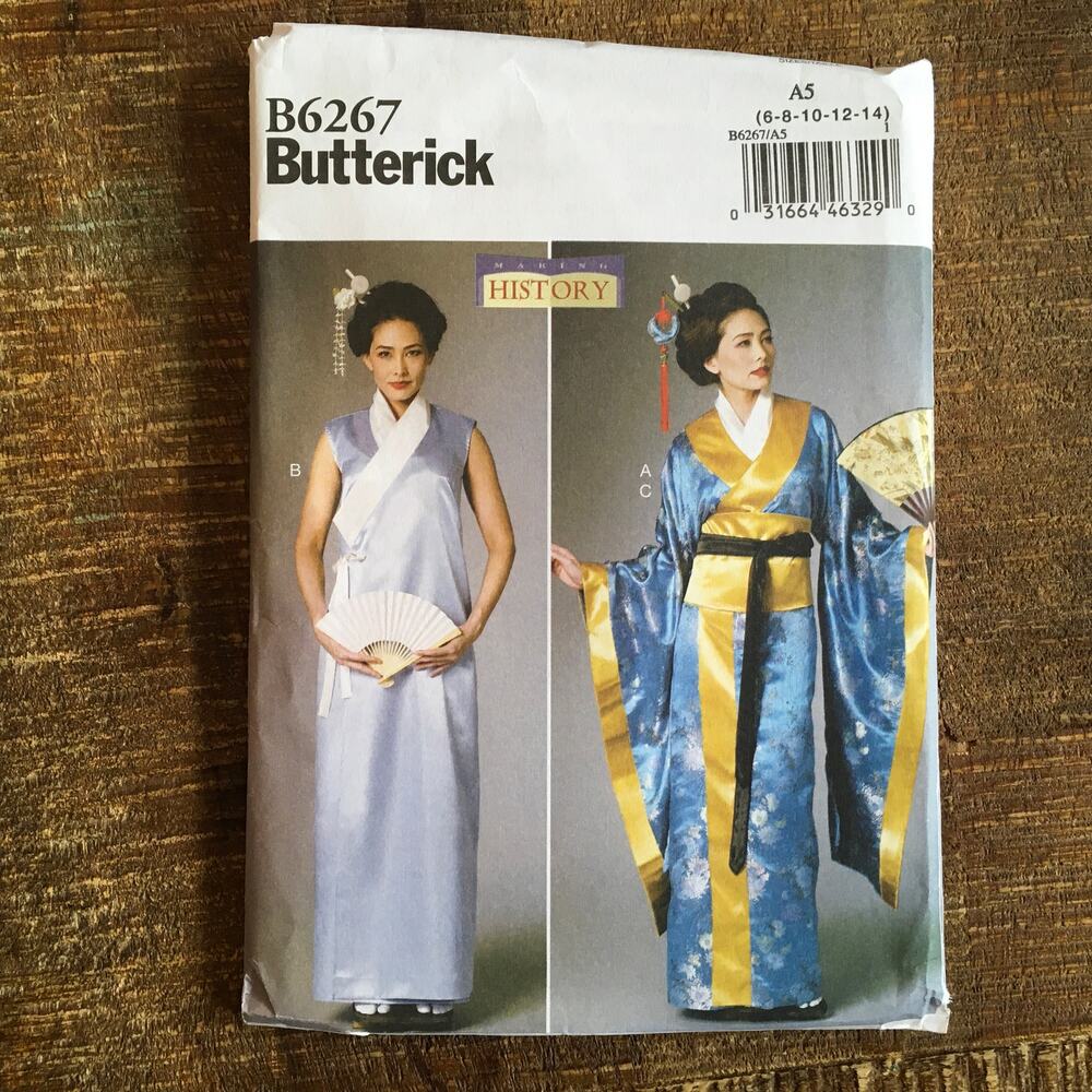 Butterick Sewing Pattern B6267 Making History Kimono Asian Costume 6-14 UNCUT